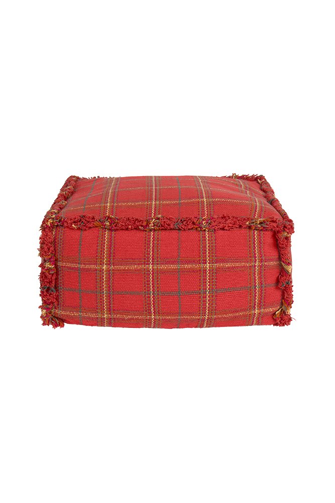 Handloom Pouf Mapple Red - Le Petit Marché Home Furniture