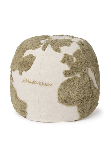 Pouf World Map Rugcycled - Le Petit Marché Home Furniture