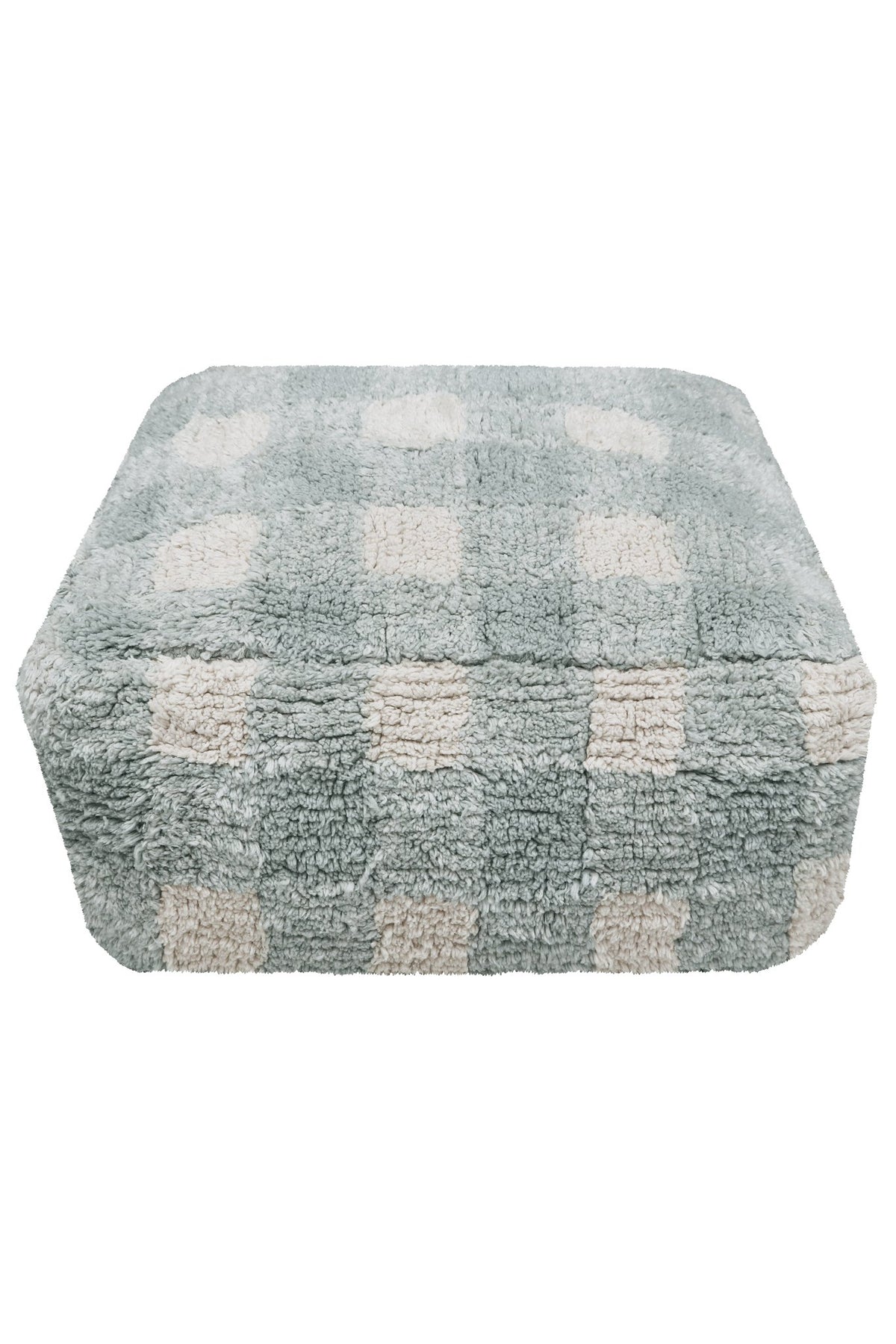 Pouf Vichy, Blue Sage - Le Petit Marché Home Furniture
