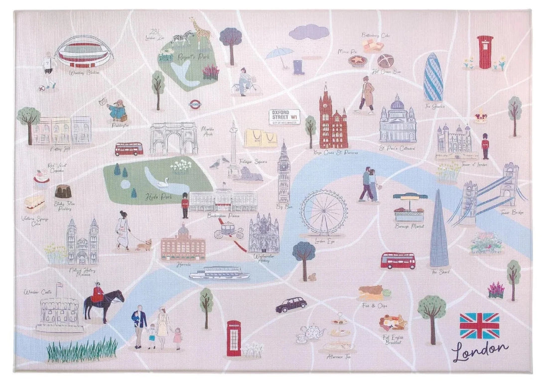 London Playmat, City Tour Collection 100% TPU Foam Non Toxic Reversible Mat - LPM Home