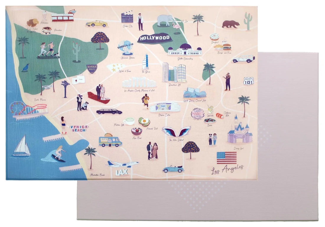 Los Angeles Playmat, City Tour Collection 100% TPU Foam Reversible Mat - LPM Home