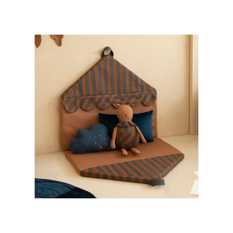 Majestic House Foldable Eco Floor Mat - Blue Brown Stripes - LPM Home