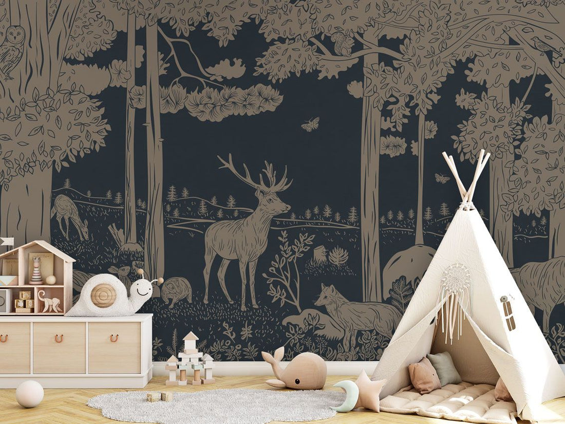 Monochrome Forest - Blue Vintage - Le Petit Marché Home Furniture