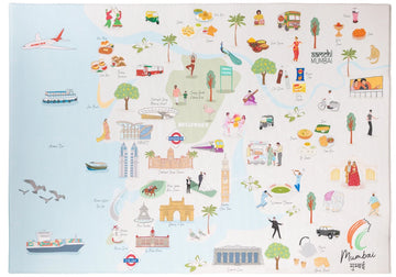 Mumbai Playmat, City Tour Collection 100% TPU Foam Reversible Mat - LPM Home