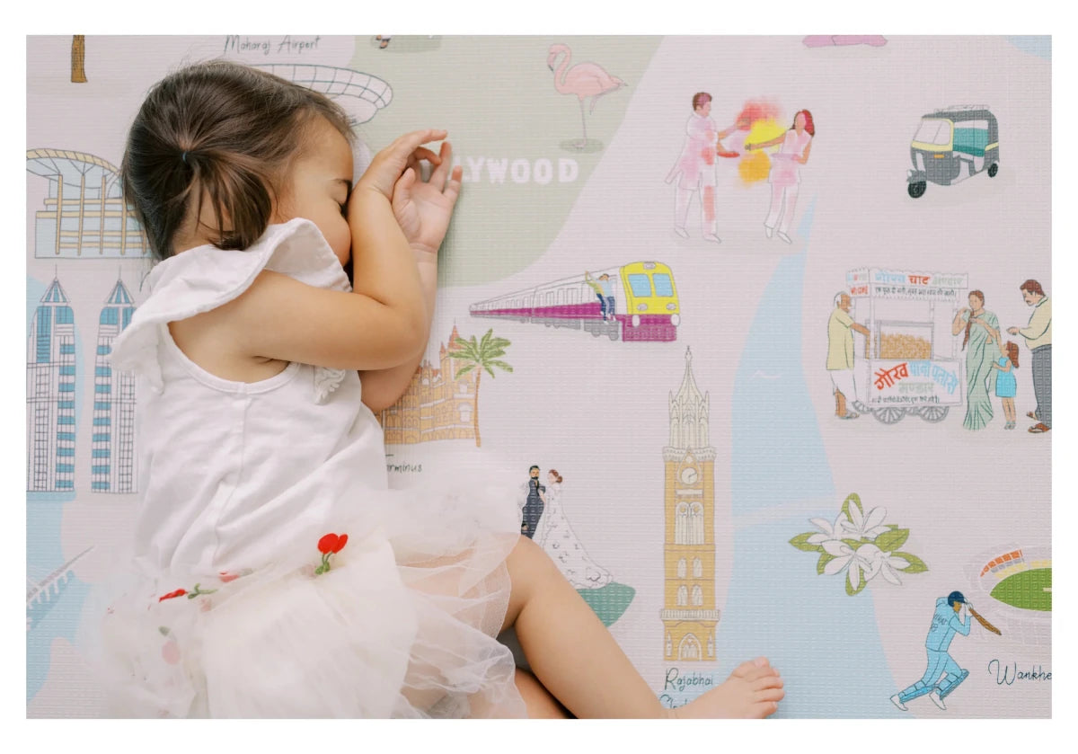 Mumbai Playmat, City Tour Collection 100% TPU Foam Reversible Mat - LPM Home