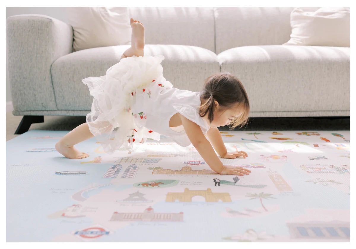 Mumbai Playmat, City Tour Collection 100% TPU Foam Reversible Mat - LPM Home