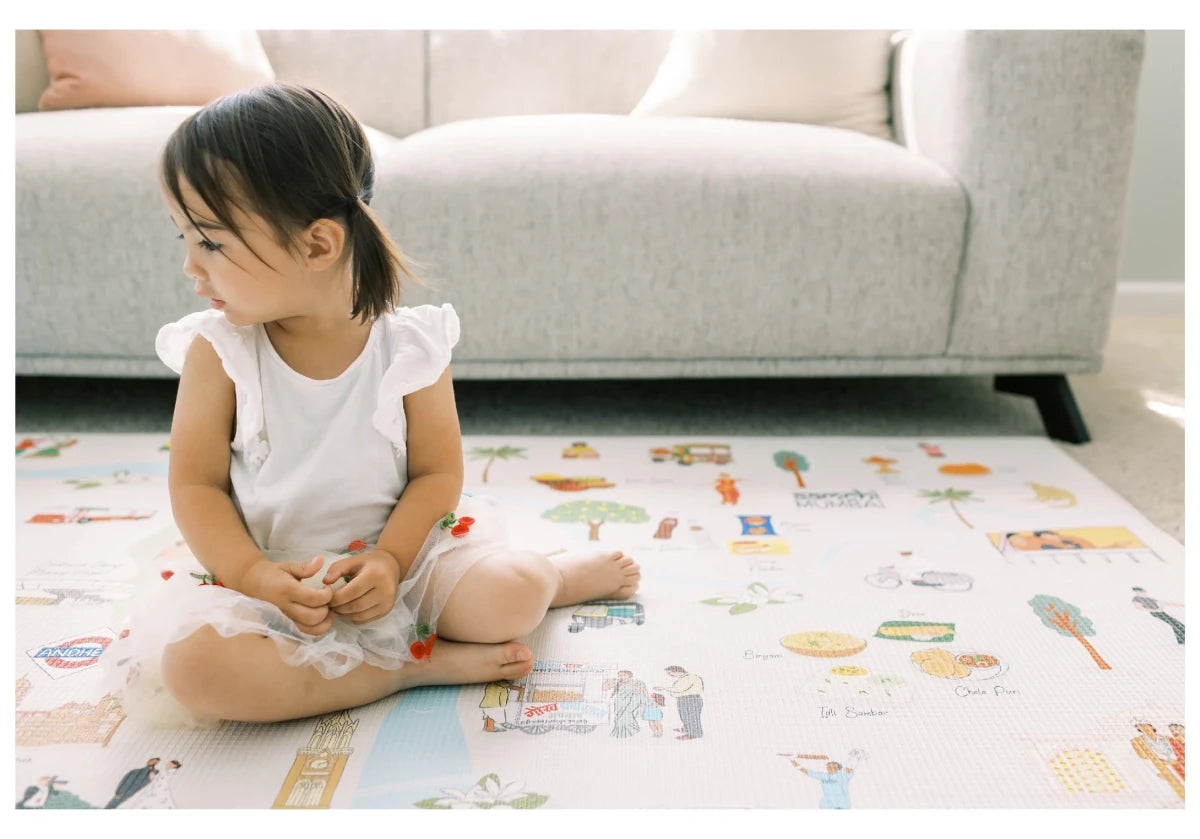 Mumbai Playmat, City Tour Collection 100% TPU Foam Reversible Mat - LPM Home