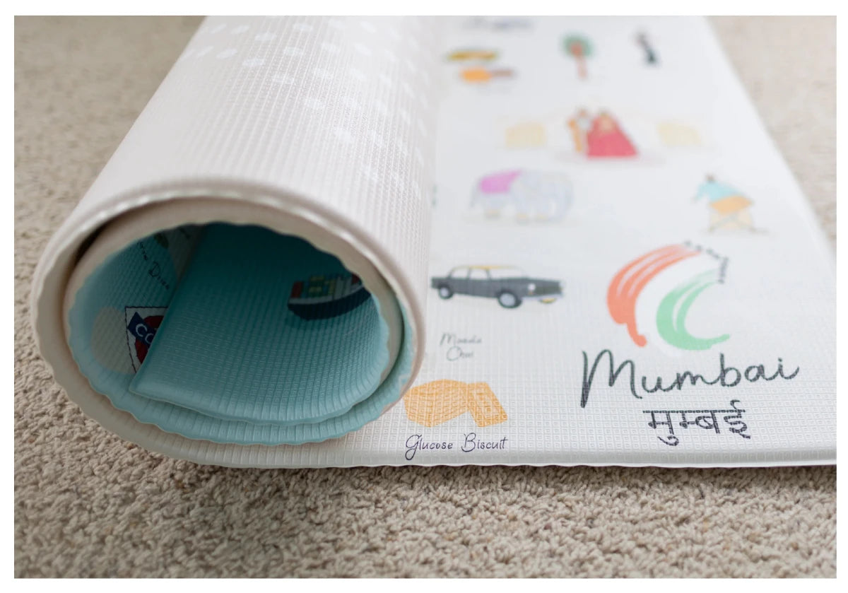 Mumbai Playmat, City Tour Collection 100% TPU Foam Reversible Mat - LPM Home