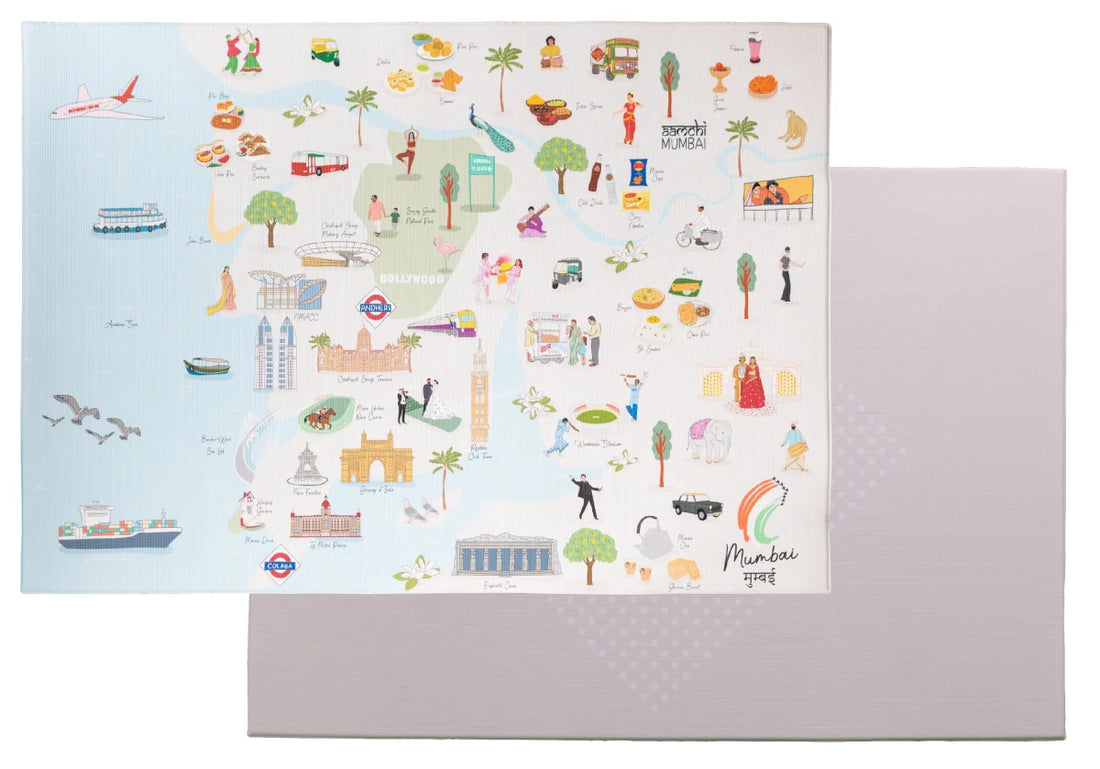 Mumbai Playmat, City Tour Collection 100% TPU Foam Reversible Mat - LPM Home