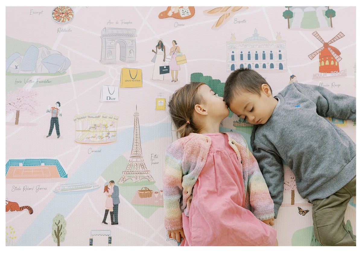 Paris Playmat, City Tour Collection 100% TPU Foam Reversible Mat - LPM Home