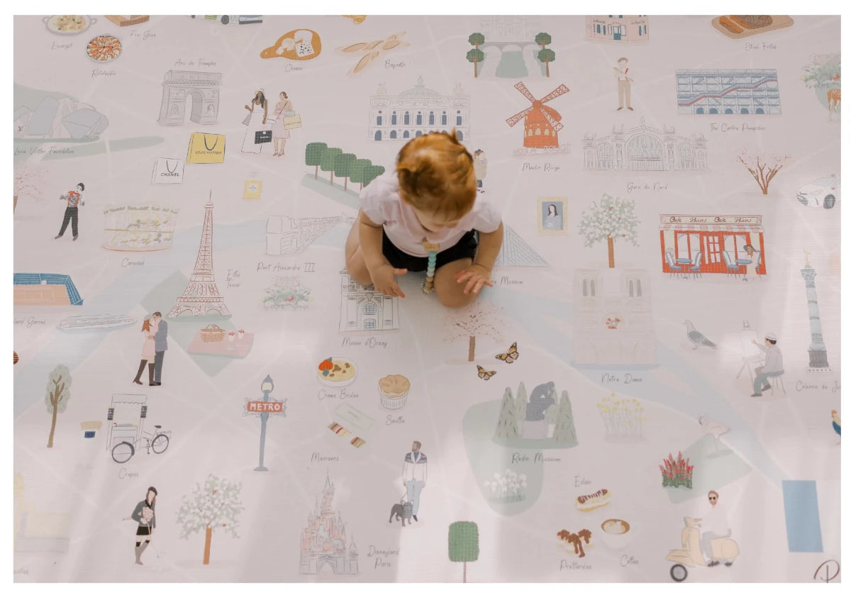 Paris Playmat, City Tour Collection 100% TPU Foam Reversible Mat - LPM Home