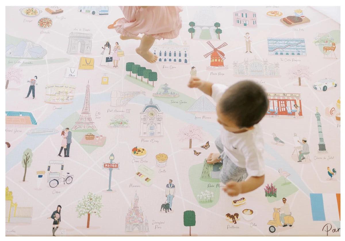 Paris Playmat, City Tour Collection 100% TPU Foam Reversible Mat - LPM Home