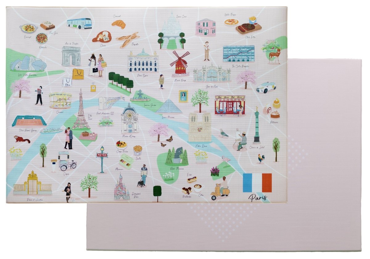 Paris Playmat, City Tour Collection 100% TPU Foam Reversible Mat - LPM Home