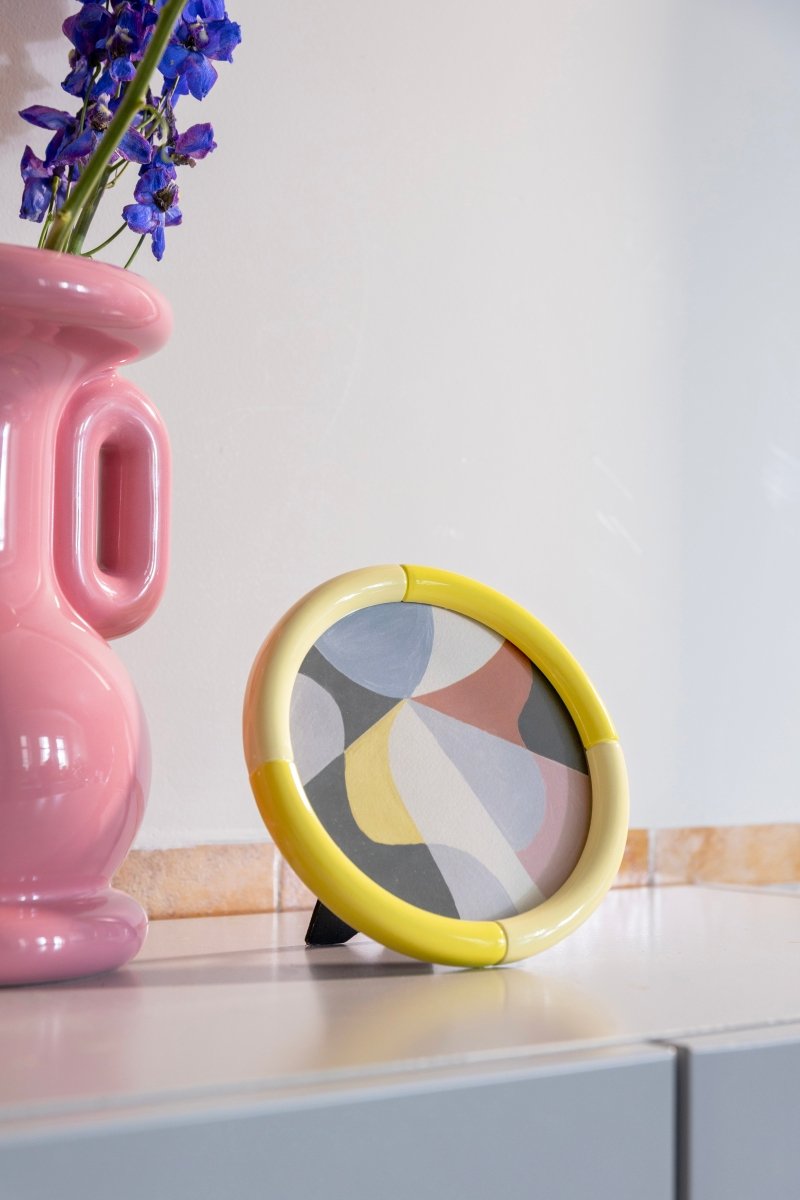Photo Frame Rift, Round, Yellow (Pre - Order) - LPM Home