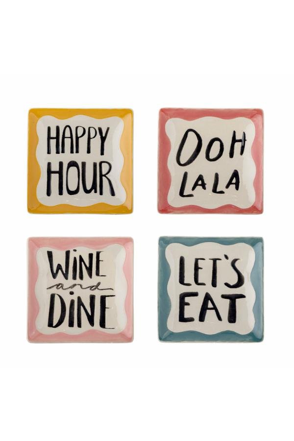 Plate 4pc Set Soline, Multi, Stoneware (Pre - Order) - LPM Home