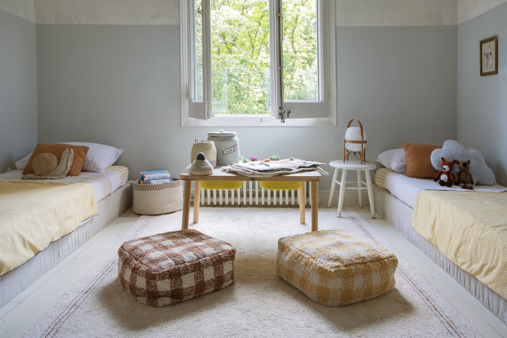 Pouf Vichy Toffee - Le Petit Marché Home Furniture