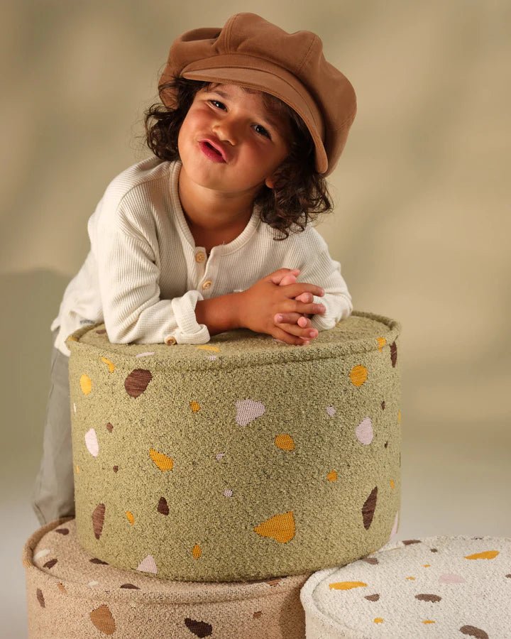 Pouffe, Terrazzo Moss (Pre - Order) - Le Petit Marché Home Furniture