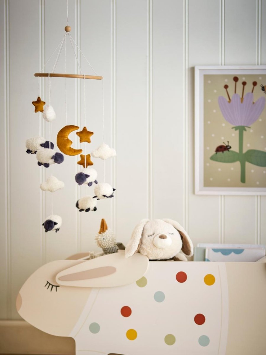 Sheep Mobile Dolly, White, Polyester - Le Petit Marché Home Furniture