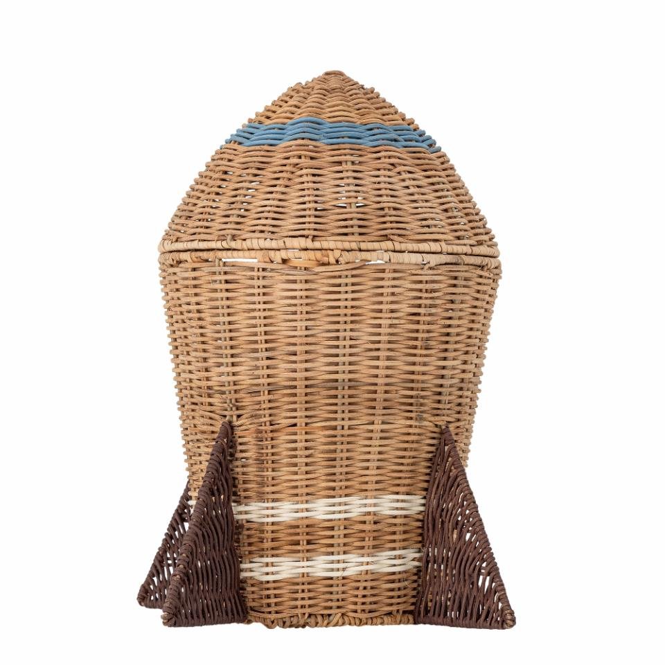 Space Basket w/Lid, Nature, Rattan - Le Petit Marché Home Furniture