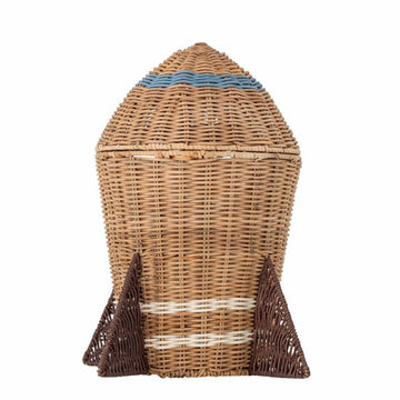 Space Basket w/Lid, Nature, Rattan - Le Petit Marché Home Furniture