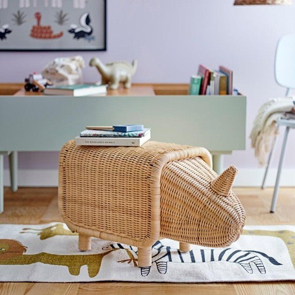 Stool with Storage Soffe, Nature, Rattan (Pre - Order) - LPM Home