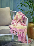 Throw Isnel, Pink, Recycled Cotton - Le Petit Marché Home Furniture