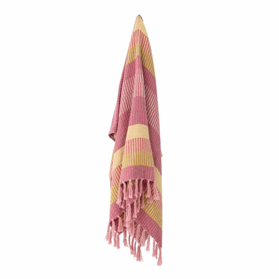 Throw Isnel, Pink, Recycled Cotton - Le Petit Marché Home Furniture