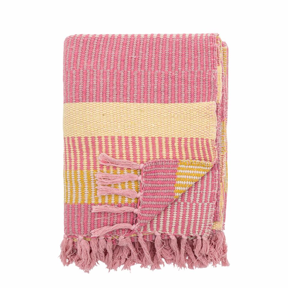Throw Isnel, Pink, Recycled Cotton - Le Petit Marché Home Furniture