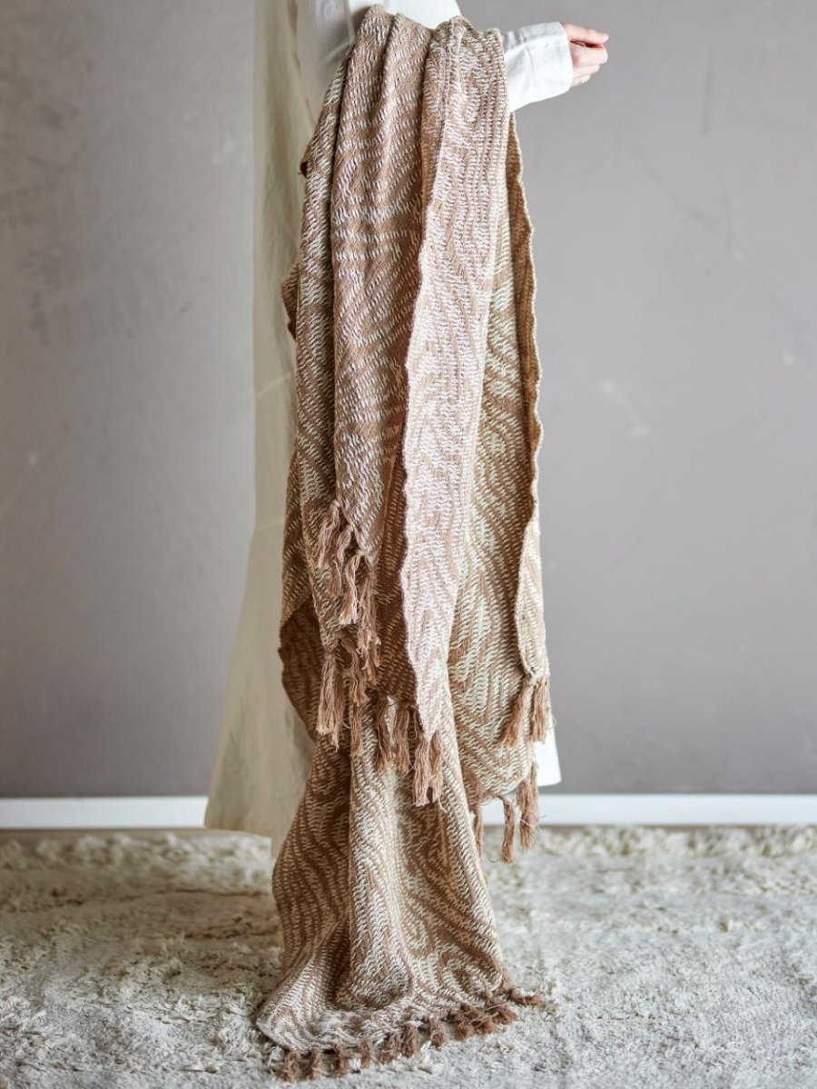 Throw Okapi, Brown, Recycled Cotton - Le Petit Marché Home Furniture