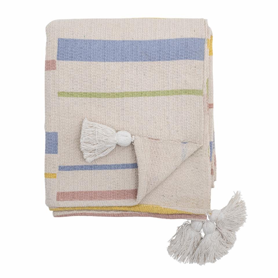 Throw Pontino, Nature, Recycled Cotton - Le Petit Marché Home Furniture