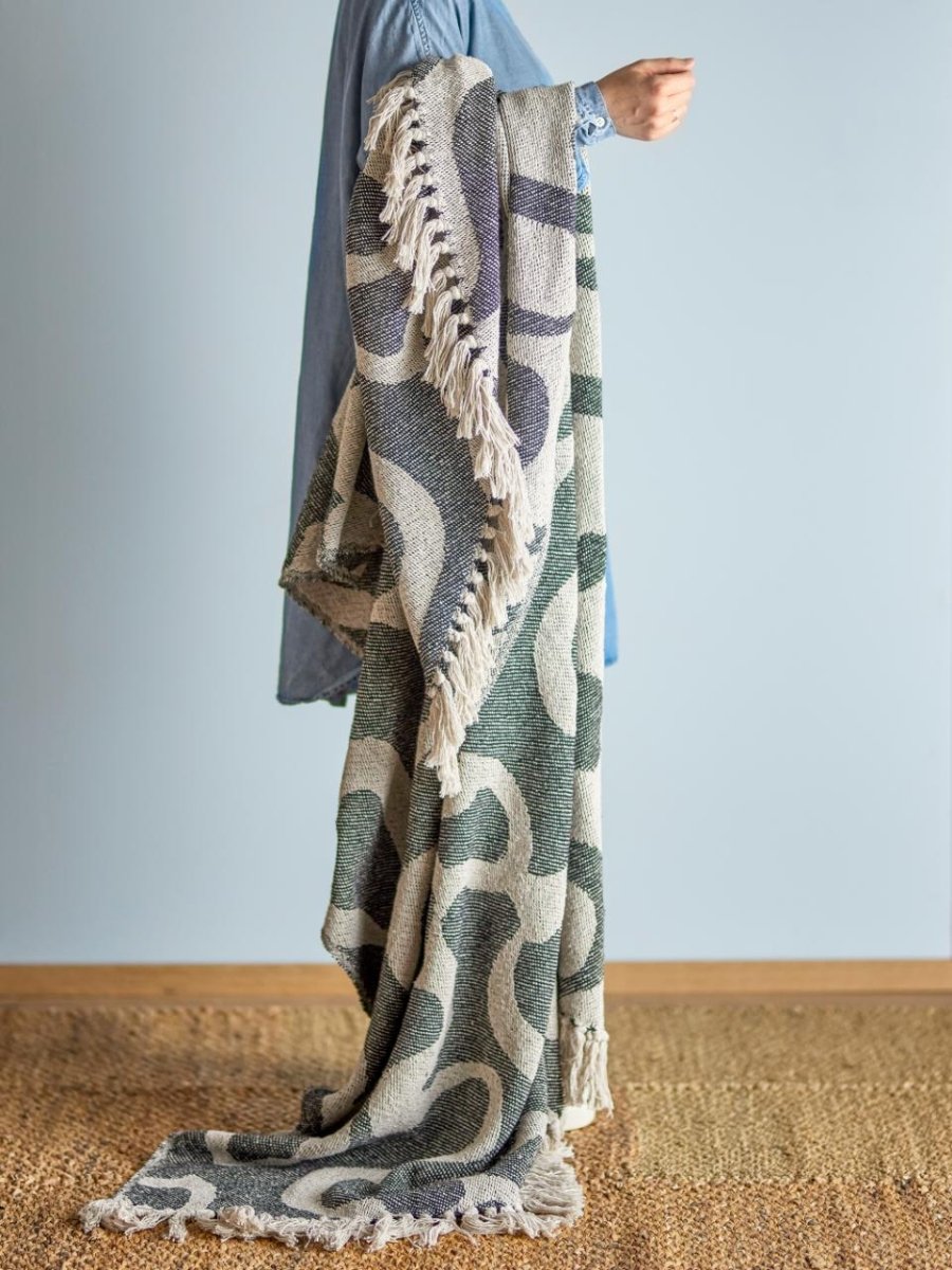 Throw Salobre, Black, Recycled Cotton - Le Petit Marché Home Furniture