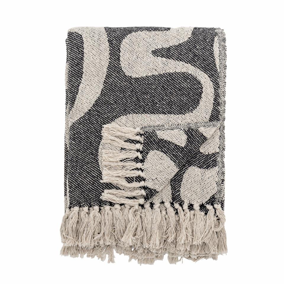 Throw Salobre, Black, Recycled Cotton - Le Petit Marché Home Furniture