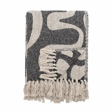 Throw Salobre, Black, Recycled Cotton - Le Petit Marché Home Furniture