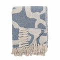 Throw Salobre, Blue, Recycled Cotton - Le Petit Marché Home Furniture