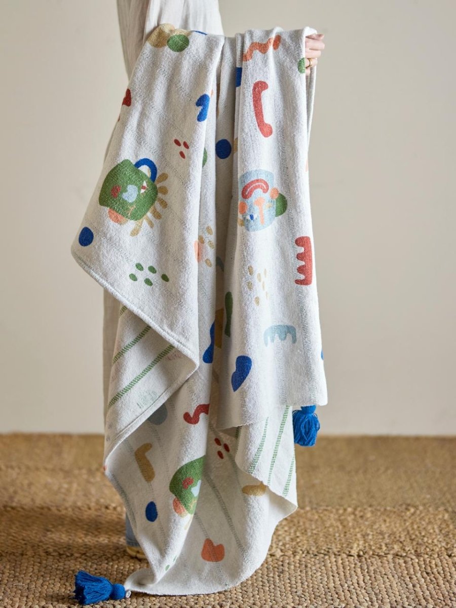 Throw Sylvie, Multi, Recycled Cotton - Le Petit Marché Home Furniture