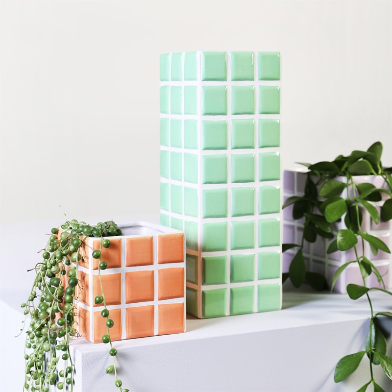 Vase Tile, Mint - Le Petit Marché Home Furniture