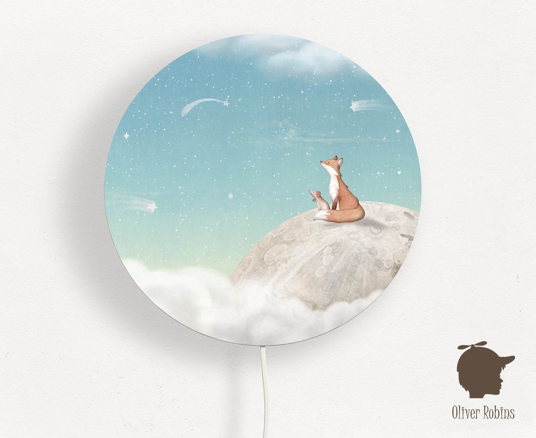 Wall Lamp, Fox on the Moon Green (Pre - Order) - LPM Home