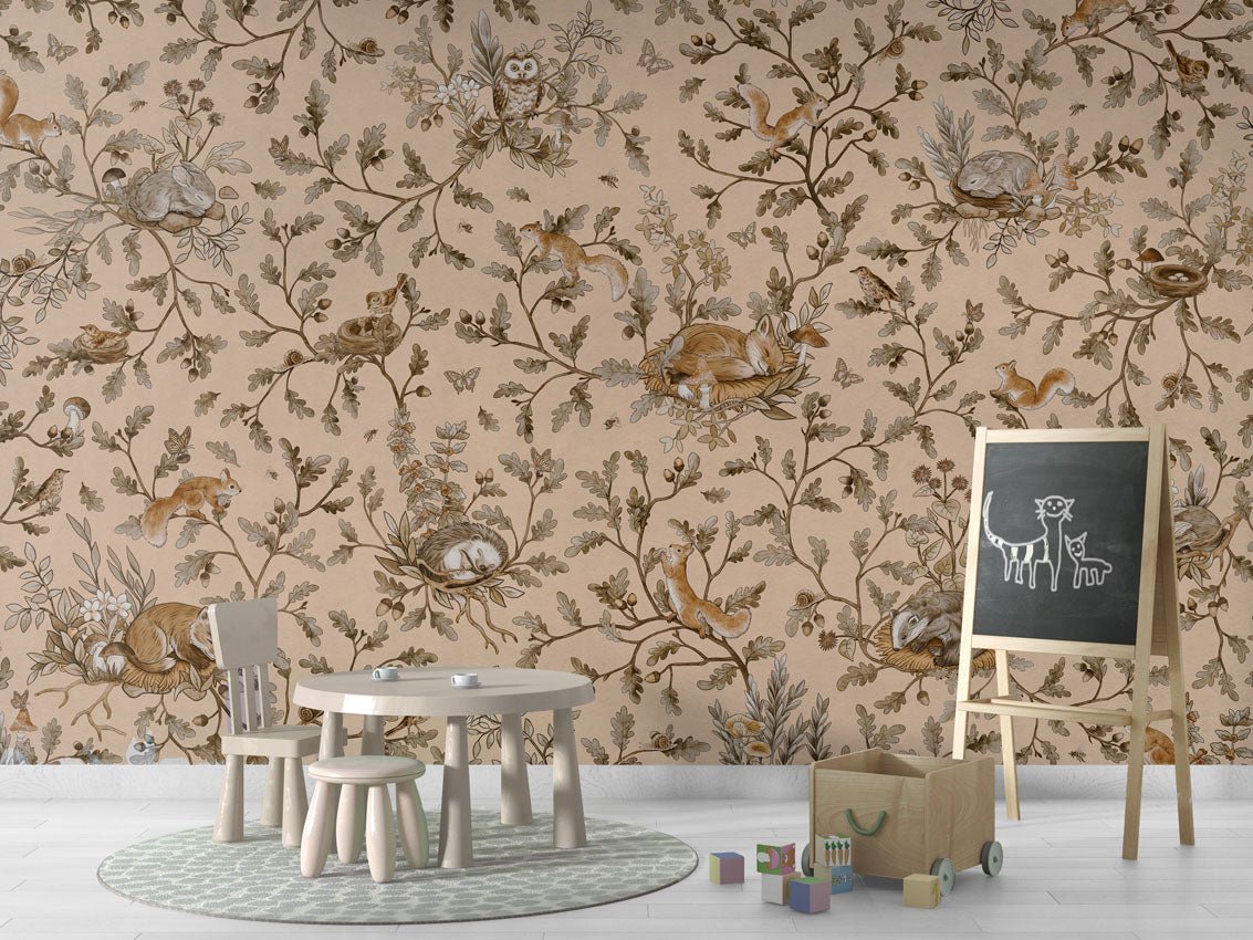 Wallpaper - Playful Woods - Vintage - Beige (Pre - Order) - LPM Home
