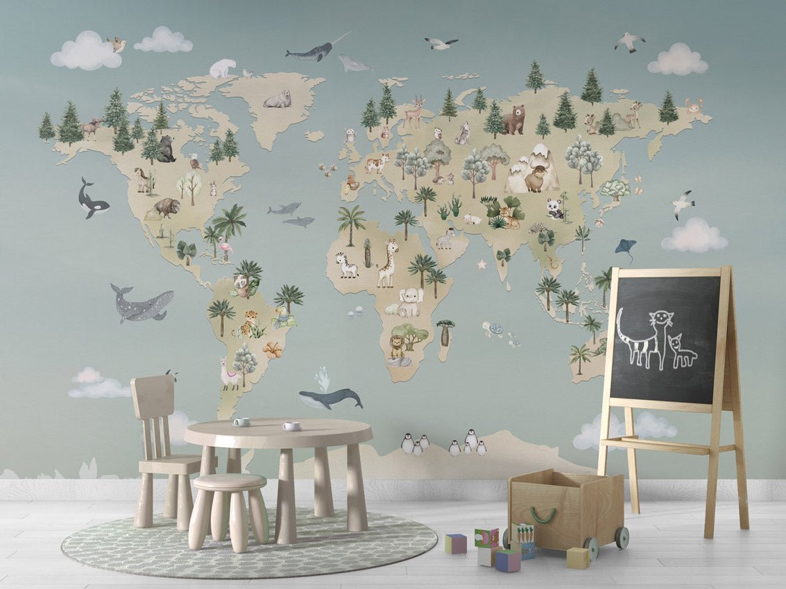 Wallpaper - Animal Atlas Blue (Pre - Order) - LPM Home
