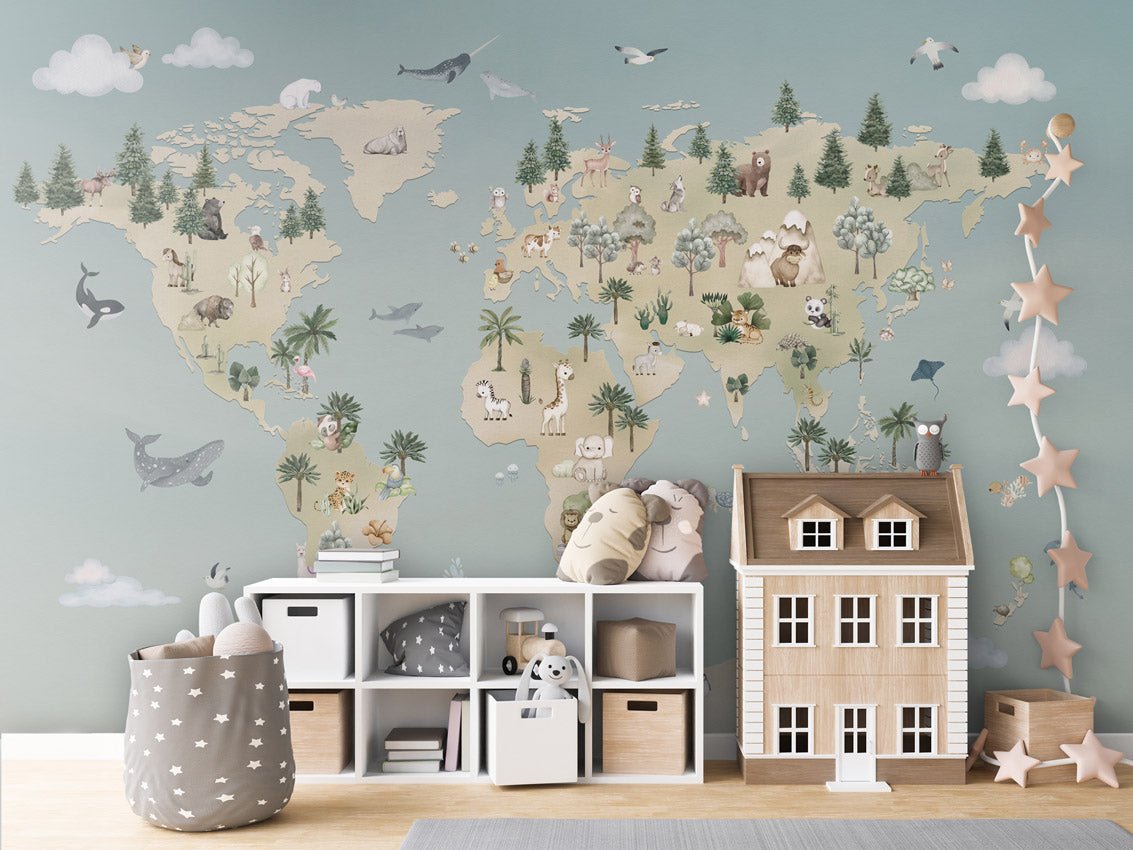 Wallpaper - Animal Atlas Blue (Pre - Order) - LPM Home