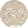 Wallpaper - Animal Atlas Brown - Circle (Pre - Order) - LPM Home