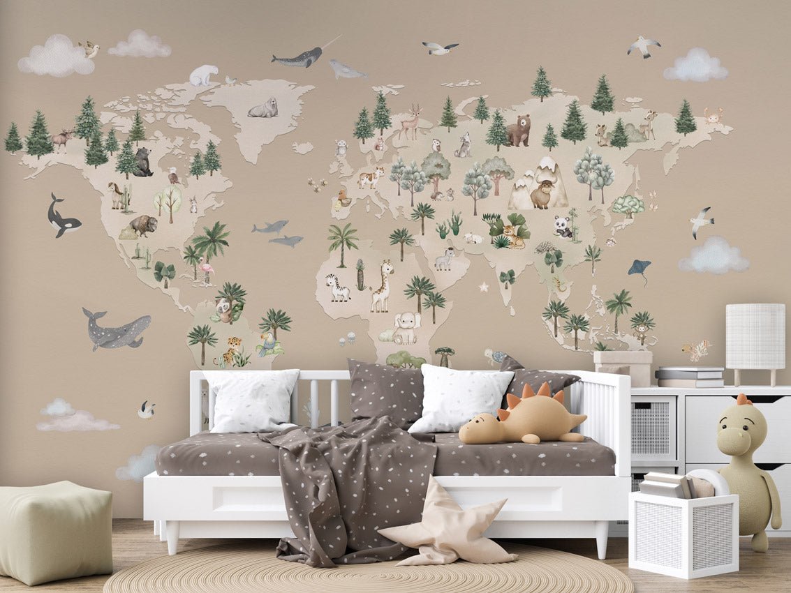 Wallpaper - Animal Atlas Brown (Pre - Order) - LPM Home
