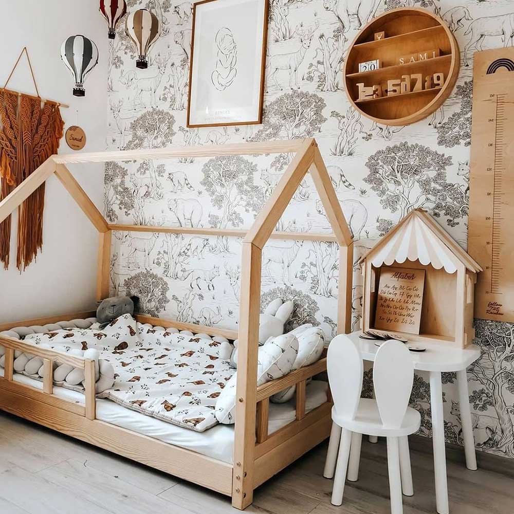 Wallpaper - Animals White - Le Petit Marché Home Furniture