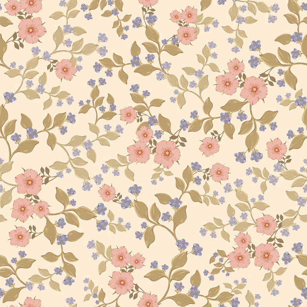 Wallpaper - Antique Floral Fantasy Sun - Le Petit Marché Home Furniture
