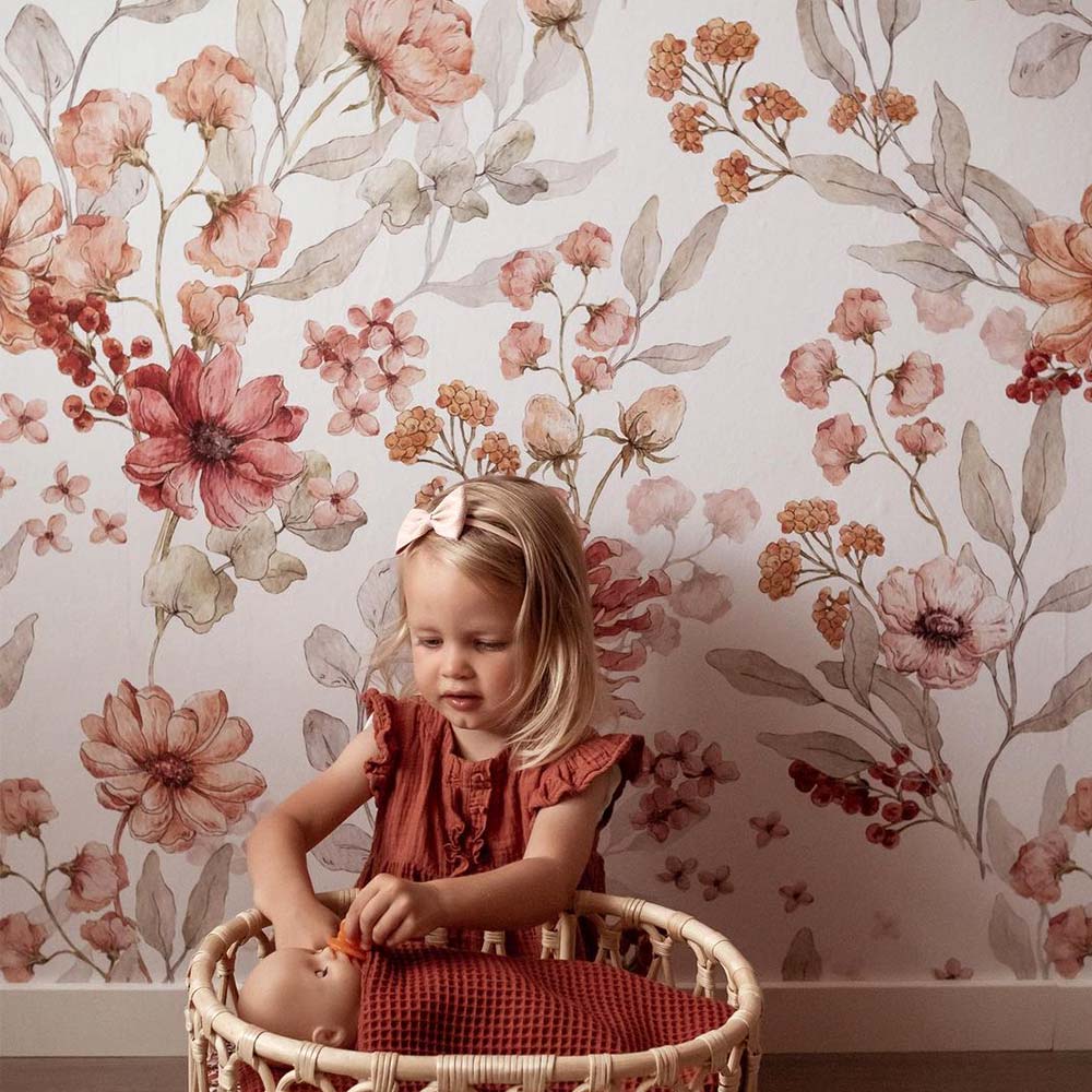 Wallpaper - Autumn Meadow White - Le Petit Marché Home Furniture