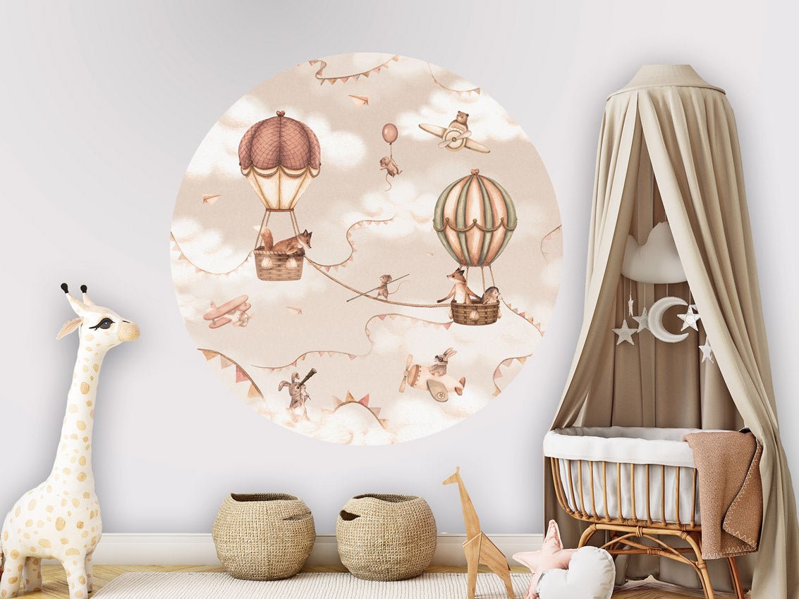 Wallpaper - Aviation Adventure - Monochrome - Circle (Pre - Order) - LPM Home