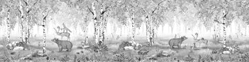 Wallpaper - Bear King - Black and White - Panorama (Pre - Order) - LPM Home