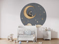 Wallpaper - Bear on the Moon - Blue - Circle (Pre - Order) - LPM Home
