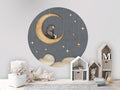 Wallpaper - Bear on the Moon - Blue - Circle (Pre - Order) - LPM Home