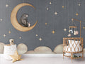Wallpaper - Bear on the Moon Blue (Pre - Order) - LPM Home